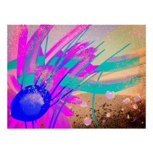 Poster Prairie au coucher du soleil - Abstrait