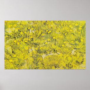 Poster Prairie de Van Gogh - Fleurs sauvages jaune vif