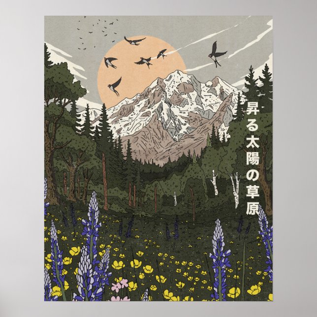 Poster Prairie du Soleil Levant (Devant)