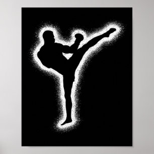 Poster Pratiquant de Muay Thai Arts Martiaux Kickboxer En