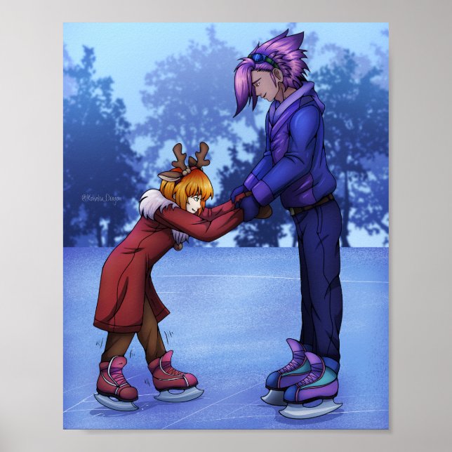 Poster Pratique du patinage sur glace (Devant)