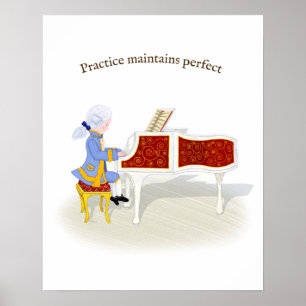 Poster Pratique Maintient Parfait Mozart Jouer Piano