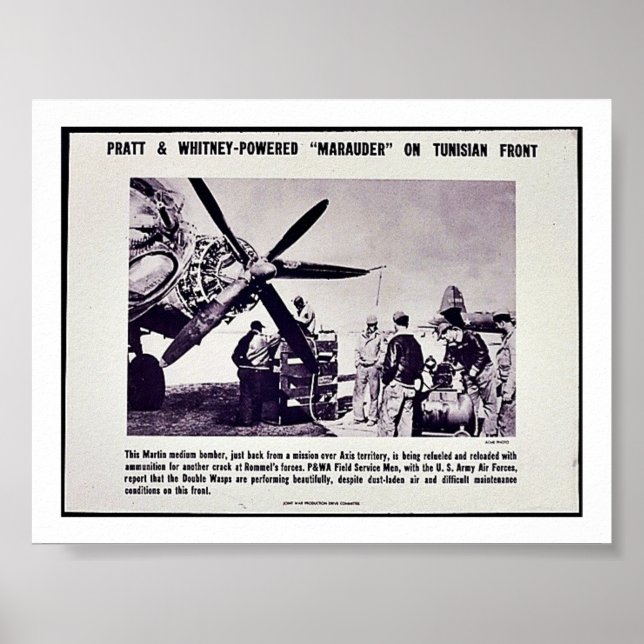 Poster Pratt & Whitney - Marauder Alimenté Sur Tunisien F (Devant)