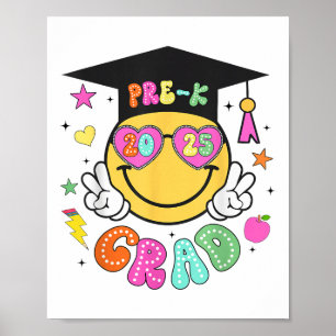 Poster Pré-k Diplômé Super Sourire Visage Graduation 2025