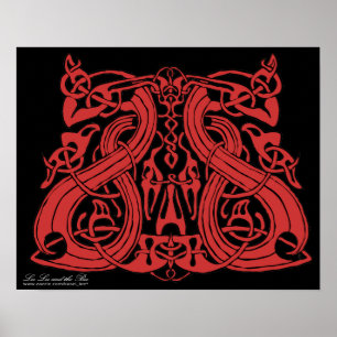 Poster Pré rouge de Viking, copie