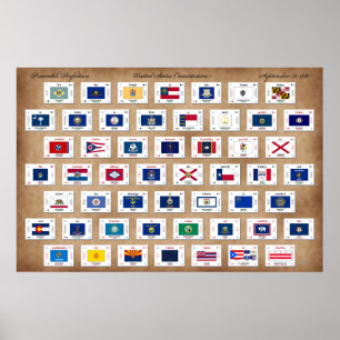 Poster Préambule de la Constitution des États-Unis