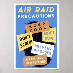 Poster Précautions de raid aérien — 2ÈME GUERRE MONDIALE
