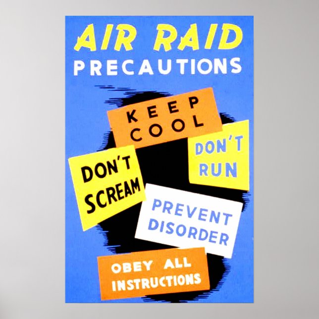 Poster Précautions relatives aux raids aériens (Devant)