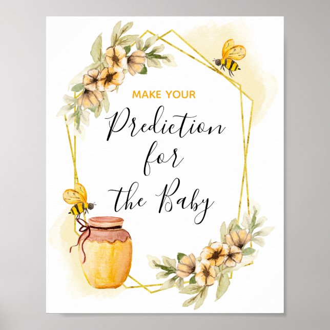 Poster Prédictions de l'aquarelle botanique des abeilles  (Devant)