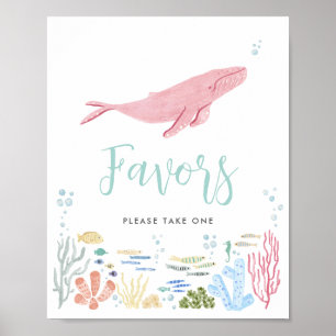 Poster Préfère La Baleine Rose Sous Le Signe Mer