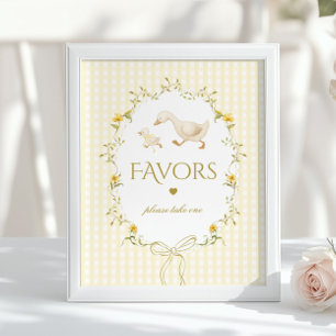 Poster Préfère Silly Goose gingham neutre genre