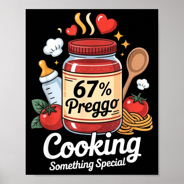 Poster Preggo Sauce Pasta Pregnancy Announcement Funny 67 (Devant)