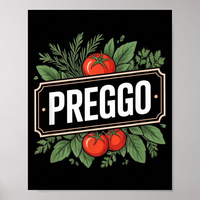 Poster Pregnancy Announcement Prego Pasta Sauce Funny Pre (Devant)