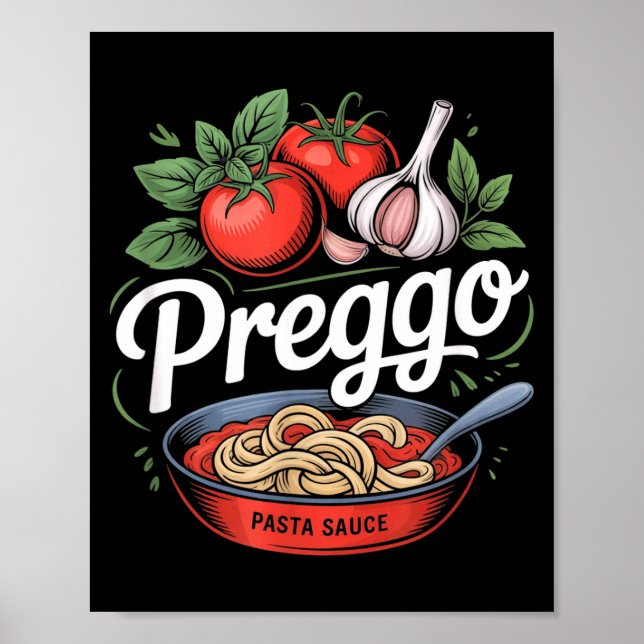 Poster Pregnancy Announcement Prego Pasta Sauce Funny Pre (Devant)