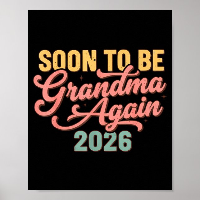 Poster Pregnancy Announcement Soon To Be Grandma Again 20 (Devant)