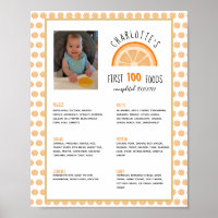 Premier 100 aliments Orange bébé Weaning Milestone