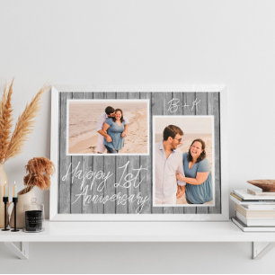 Poster Premier anniversaire de mariage 2 Collage photo