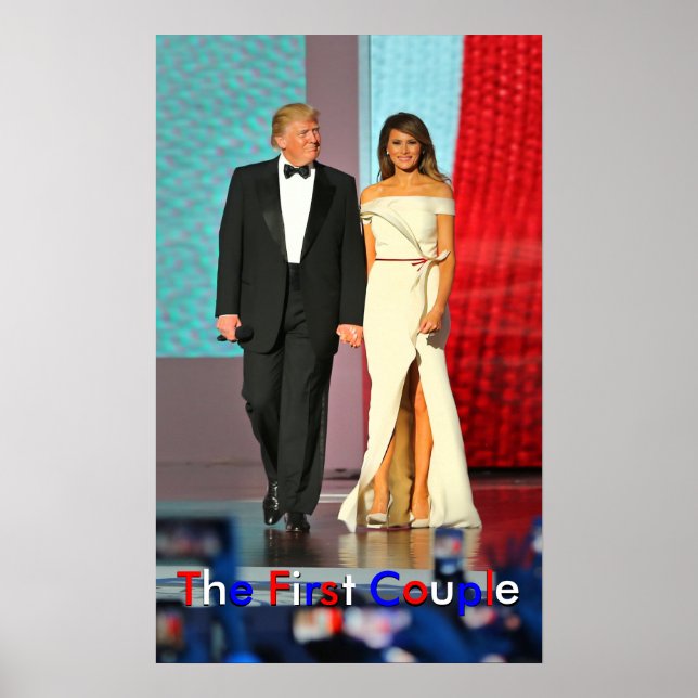 Poster Premier couple Donald et Melania Trump Liberty Bal (Devant)