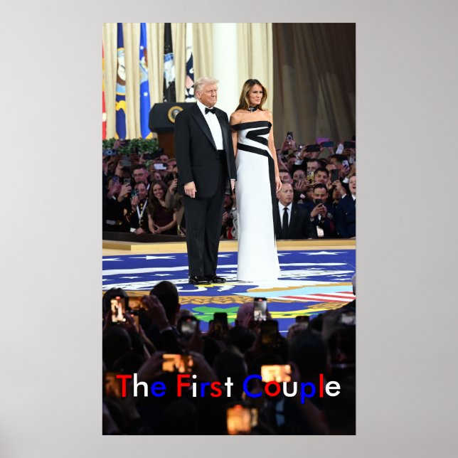 Poster Premier couple Donald et Melania Trump Liberty Bal (Devant)