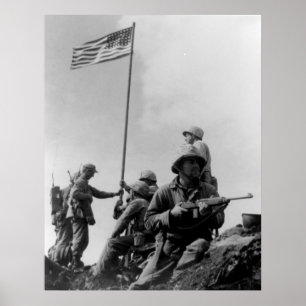 Poster Premier drapeau Iwo Jima levé le 23 février 1945