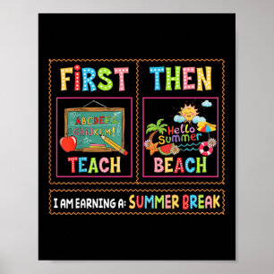 Poster Premier Enseignement Alors Plage Je Gagne Une Paus