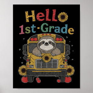 Poster Premier Jour De 1Ème Année Fente Retour À L'École 