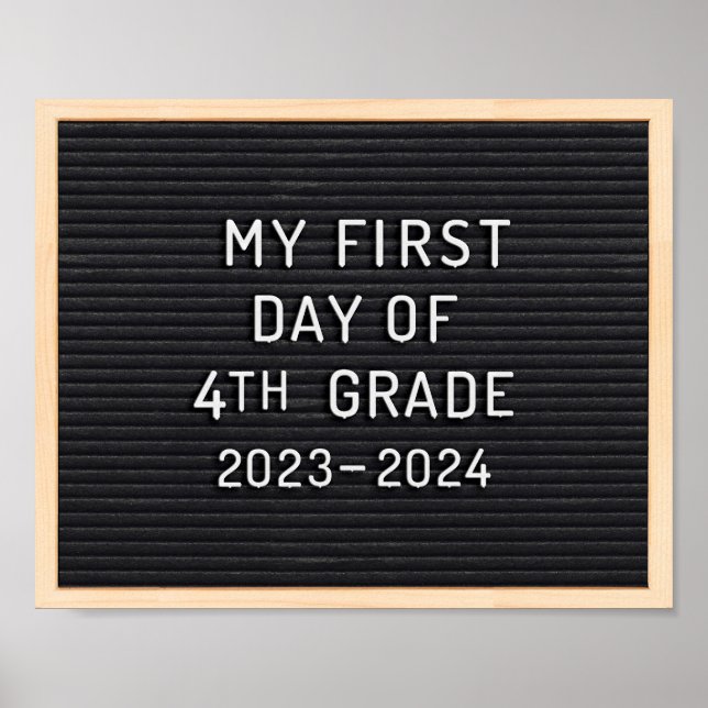 Poster Premier jour de 4e année signe Premier jour d'écol (Devant)