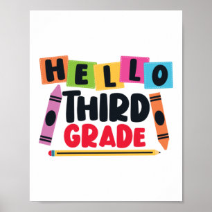 Poster Premier Jour De Bonjour Enseignant Troisième Class