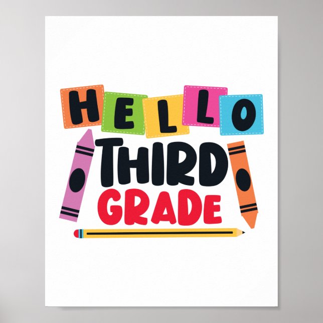 Poster Premier Jour De Bonjour Enseignant Troisième Class (Devant)