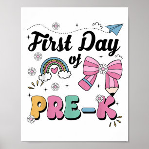 Poster Premier Jour De Crayon Pré-K Enseignants Filles