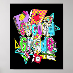 Poster Premier jour de deuxième année Bundle floral pour 