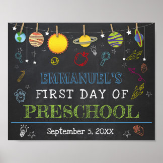 Poster Premier jour de l'école N'IMPORTE QUEL GRADE Panne