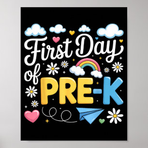 Poster Premier jour de pré-maternelle retour à l'école pr