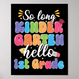 Poster Premier Jour D'école Au Revoir Maternelle Bonjour 