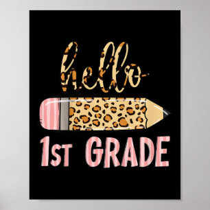 Poster Premier jour d'école pour les filles, retour à l'é