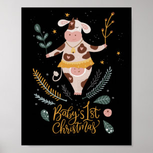 Poster premier noël pour bébé