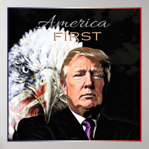 POSTER PREMIER SLOGAN EAGLE DEUX DE L'AMÉRIQUE