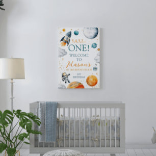 Poster Premier Space Adventure Boy Bienvenue d'anniversai