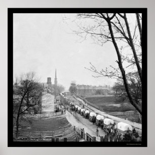 Poster Premier train fédéral Wagon entrant dans la ville 