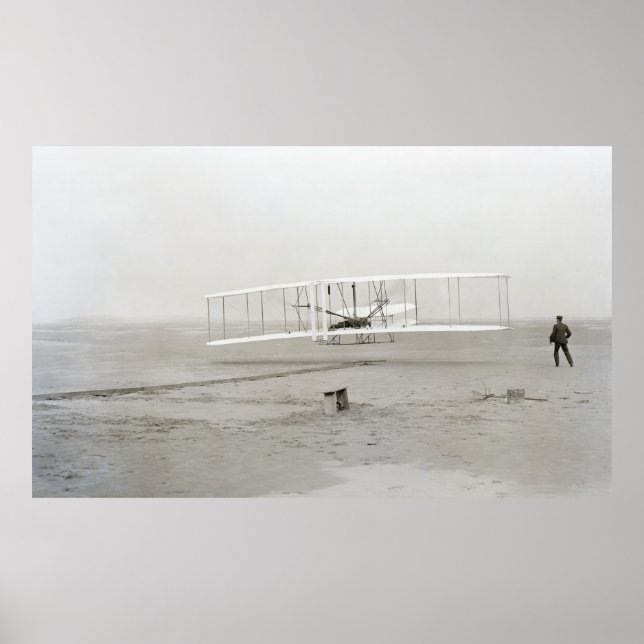 Poster PREMIER VOL D'AÉRONEF - Wright Bros 1903 (Devant)