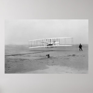 Poster Premier vol réussi de la circulaire Wright