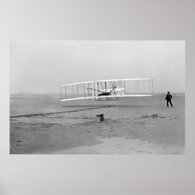 Poster Premier vol réussi de la circulaire Wright (Devant)