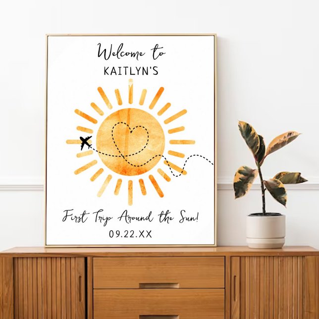 Poster Premier Voyage Autour Du Soleil 1Er Anniversaire B (Créateur téléchargé)