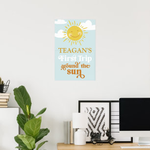 Poster Premier voyage autour du soleil Premier anniversai