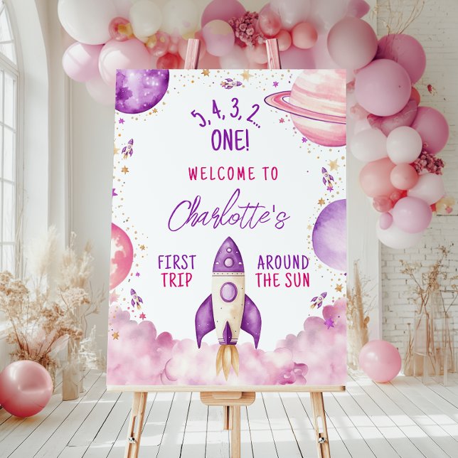 Poster Premier Voyage Autour Du Soleil Violet Accueil Ann (Créateur téléchargé)