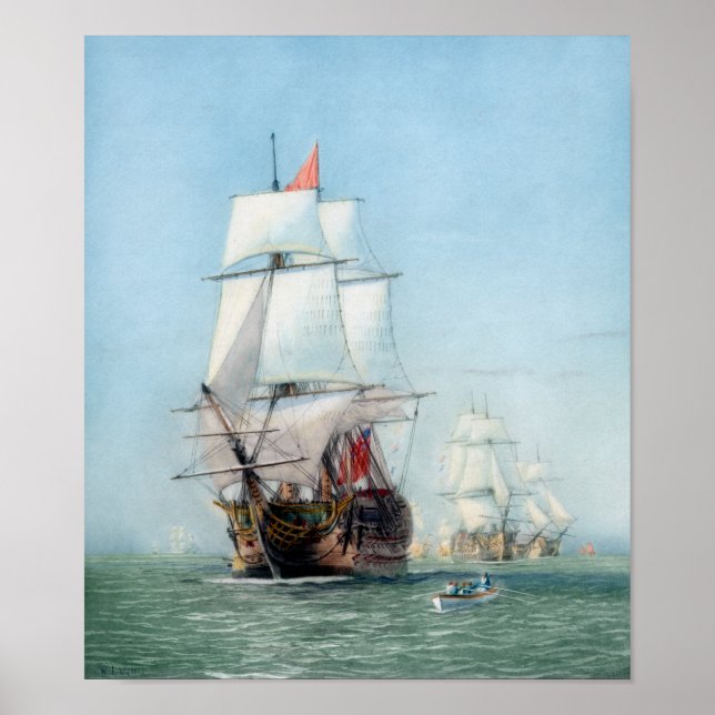 Poster Premier Voyage De La Victoire Du HMS (Devant)