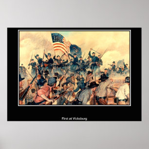 Poster Première à Vicksburg Guerre de Sécession