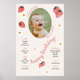 Poster Première année de Berry Jalon de fraise Fille