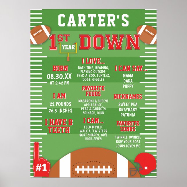 Poster Première année Down Red Football 1er Anniversaire  (Devant)