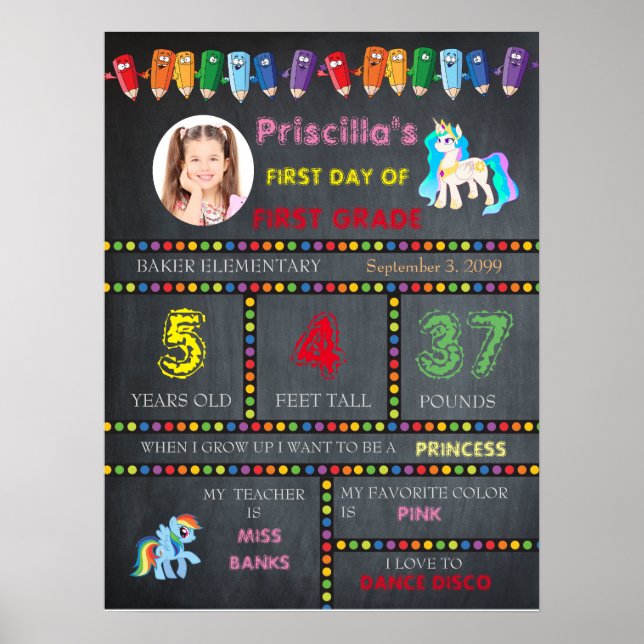 Poster Première année maternelle, panneau de signalisatio (Devant)